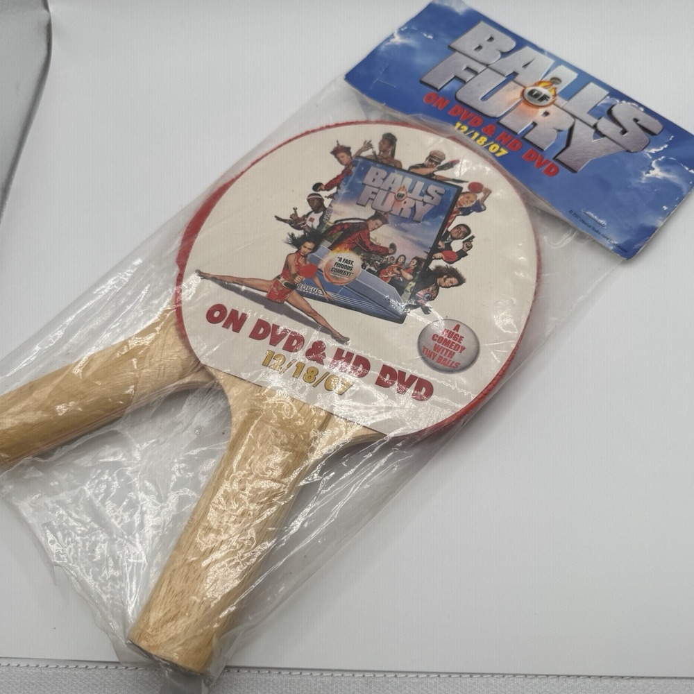 Balls of Fury Movie Promotional 2 Ping Pong Paddle Lot Rare New Sealed 2007